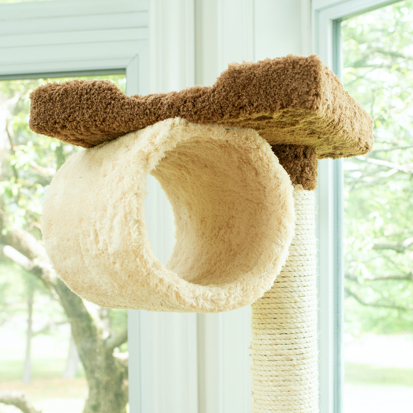 Armarkat Real Wood 70-Inch Tan Cat Tree with Rope Swing