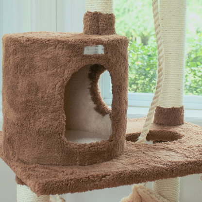 Armarkat Real Wood 70-Inch Tan Cat Tree with Rope Swing