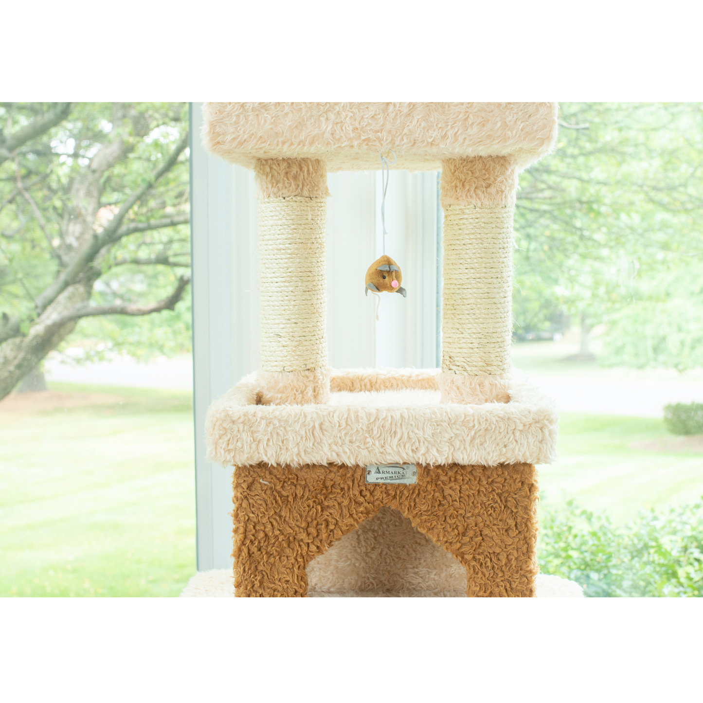 Armarkat 83-inch beige cat tower
