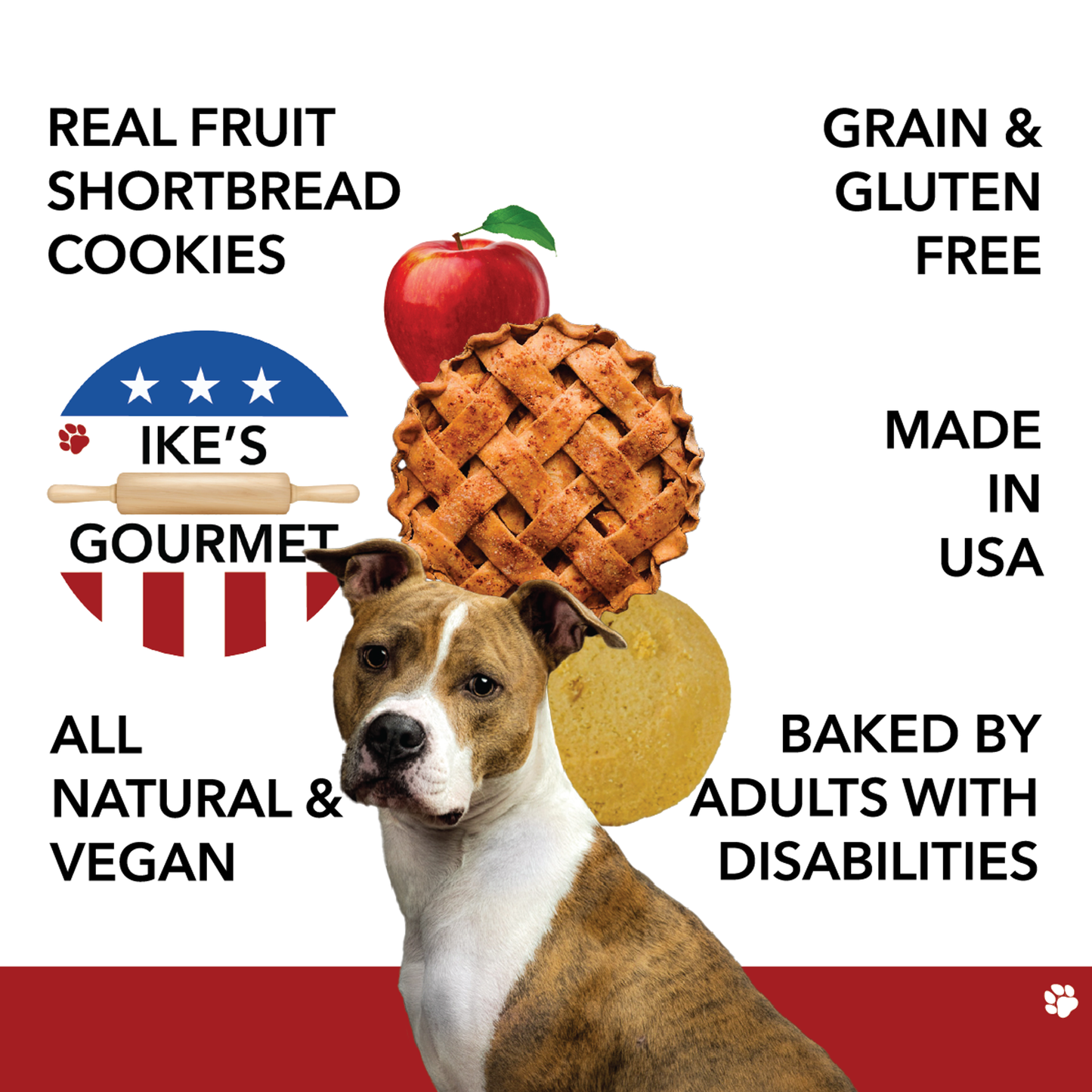 Ike's Gourmet Apple Pie Dog Treat Cookies, 8 oz