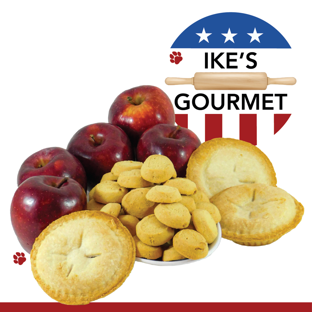 Ike's Gourmet Apple Pie Dog Treat Cookies, 8 oz