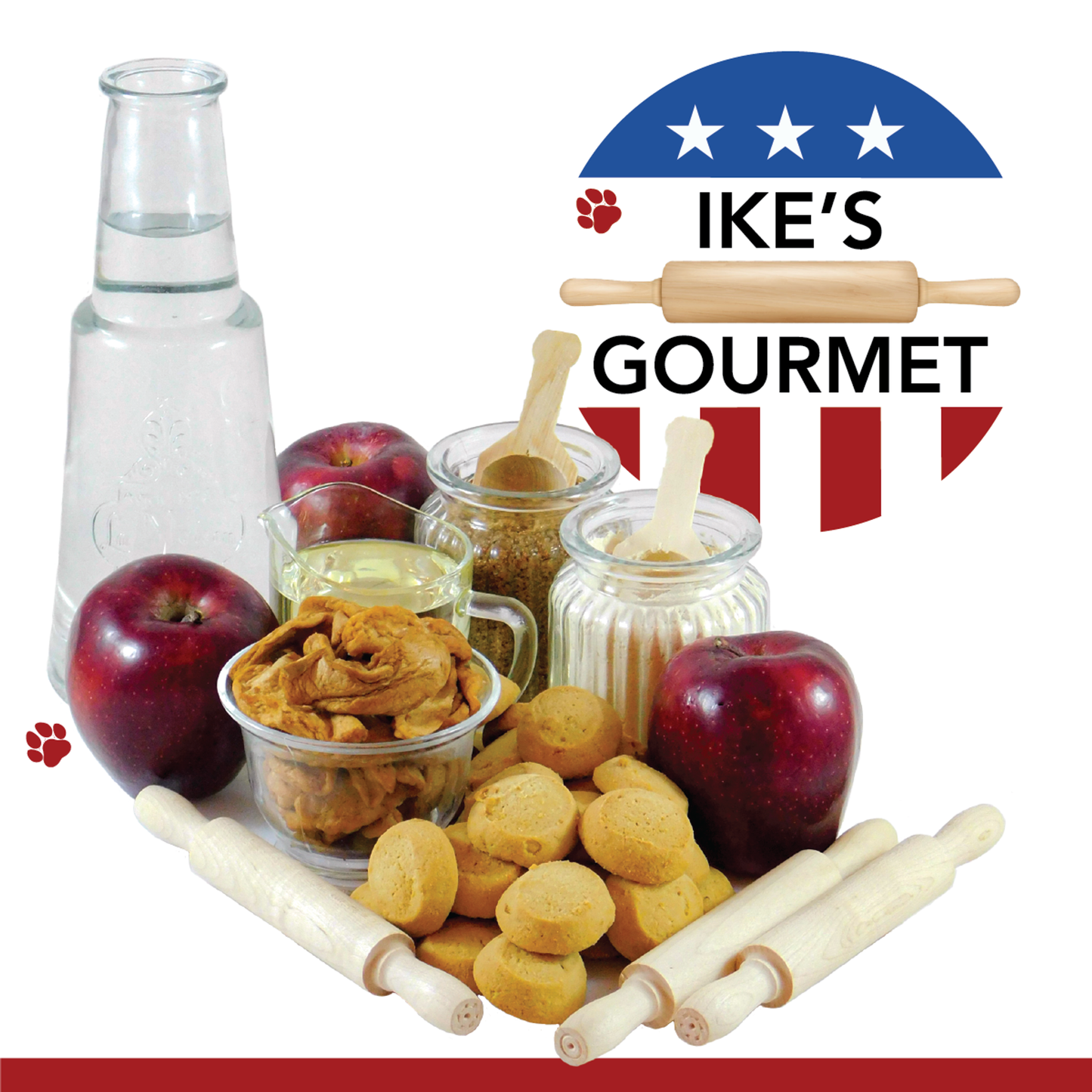 Ike's Gourmet Apple Pie Dog Treat Cookies, 8 oz