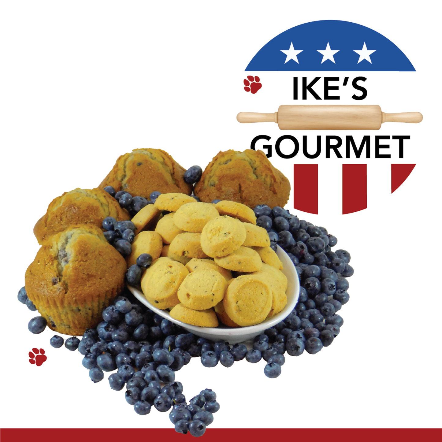 Ike's Gourmet Blueberry Muffin Dog Treat Cookies, 8 oz