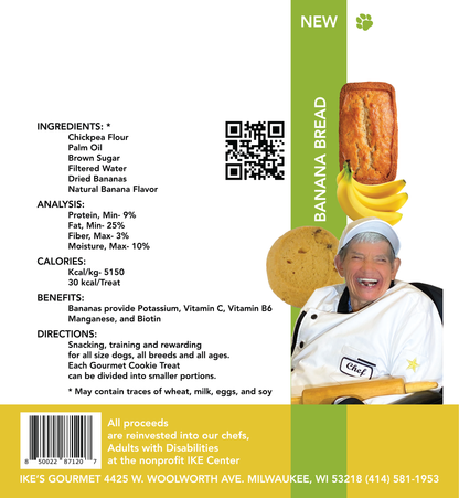 Ike's Gourmet Banana Bread Dog Treat Cookies, 8 oz