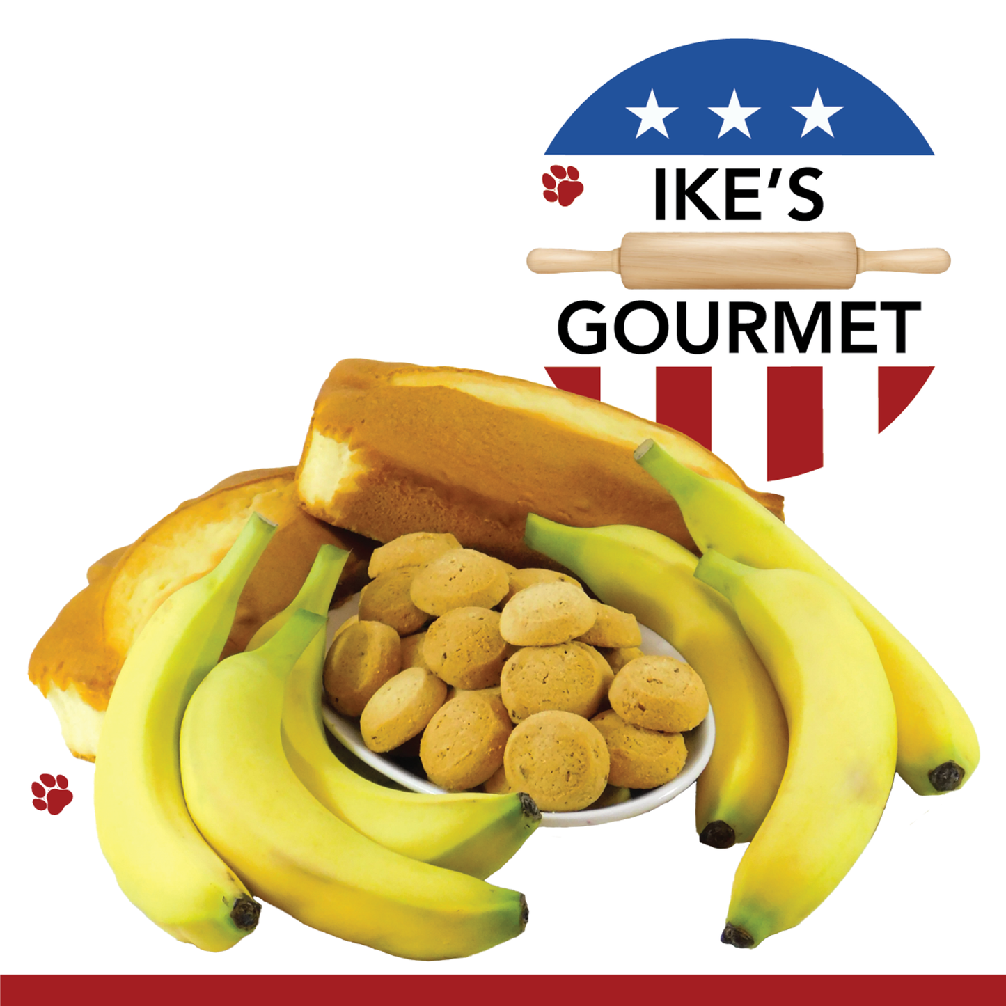 Ike's Gourmet Banana Bread Dog Treat Cookies, 8 oz