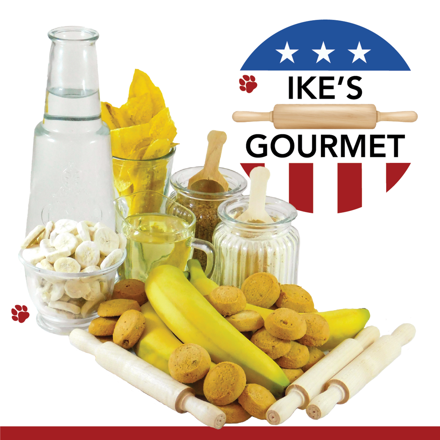 Ike's Gourmet Banana Bread Dog Treat Cookies, 8 oz