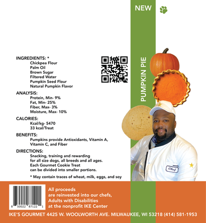 Ike's Gourmet Pumpkin Pie Dog Treat Cookies, 8 oz