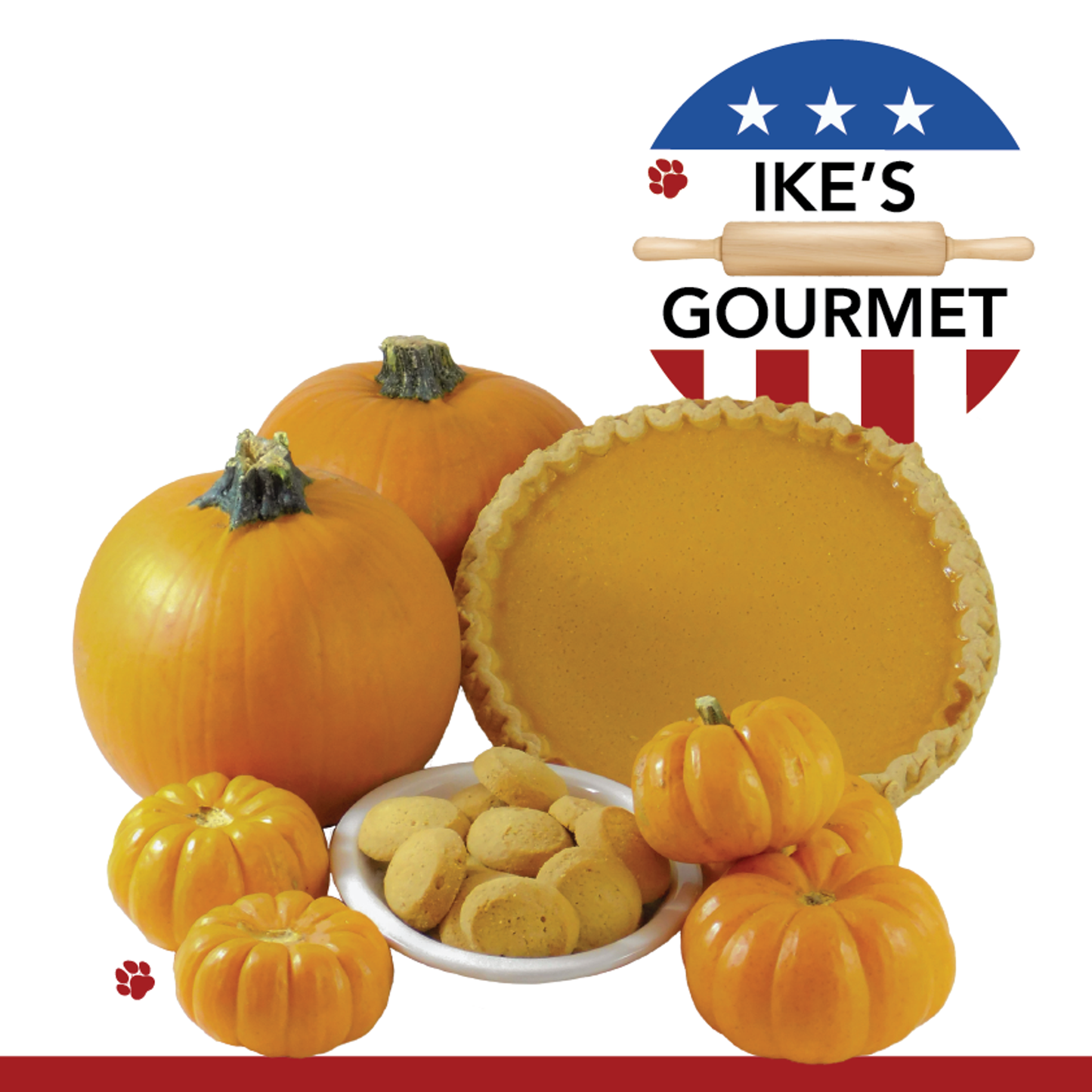 Ike's Gourmet Pumpkin Pie Dog Treat Cookies, 8 oz