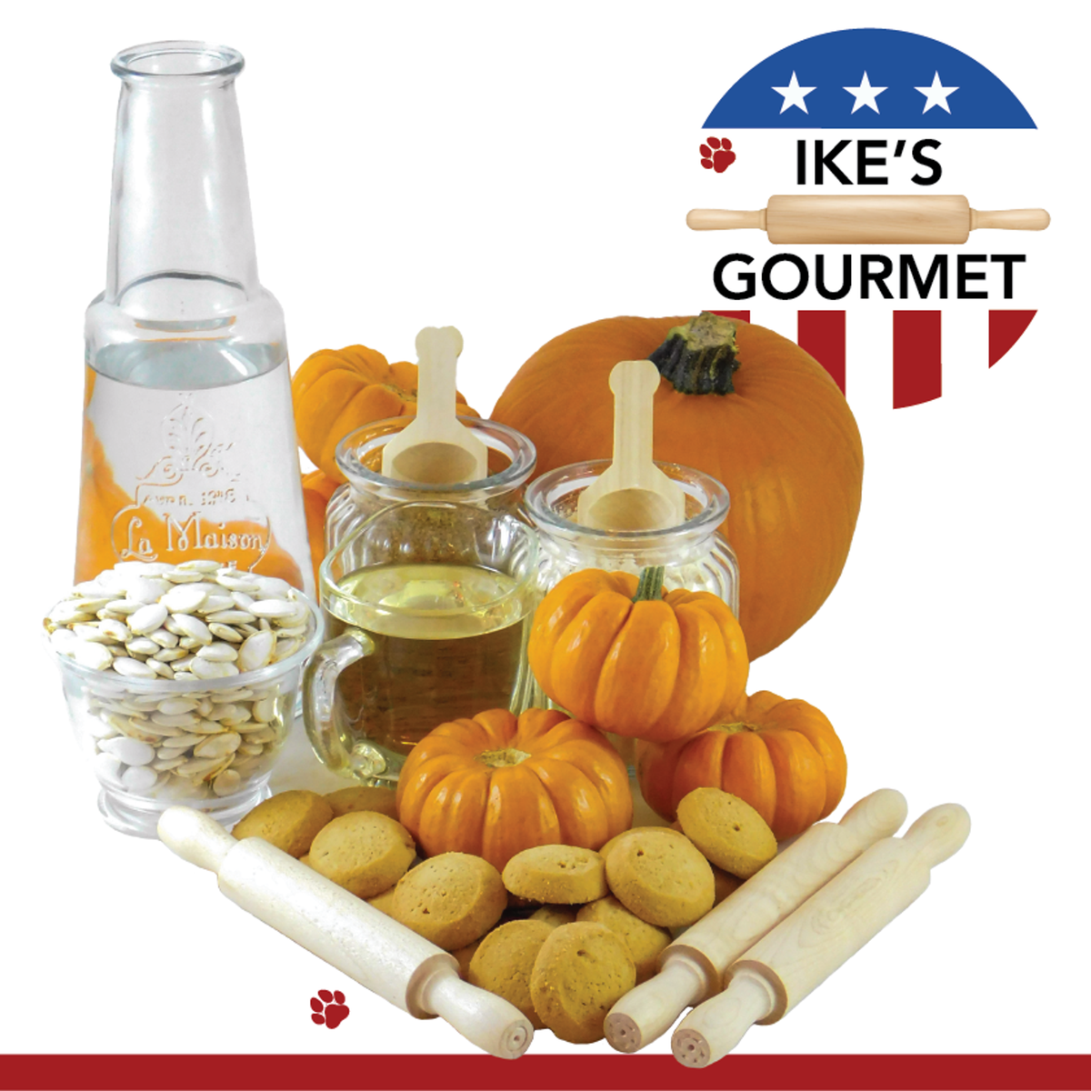 Ike's Gourmet Pumpkin Pie Dog Treat Cookies, 8 oz