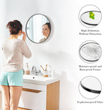 20 Inch Black Circular Wall Mirror for Home Decor