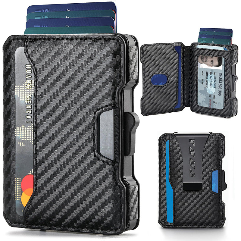 Leather anti-theft cardholder wallet