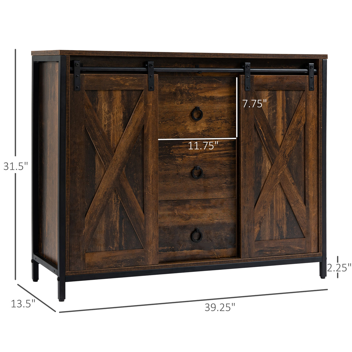 Buffet cabinet top used as a serving surface