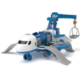 Inertia Transforming Aircraft Toy with Music and Alloy Cars
