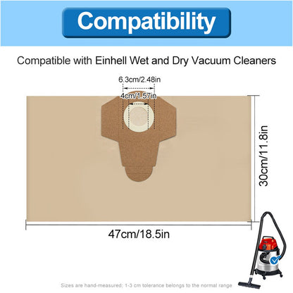10PCS 20L Vacuum Cleaner Dust Bags Filter Set