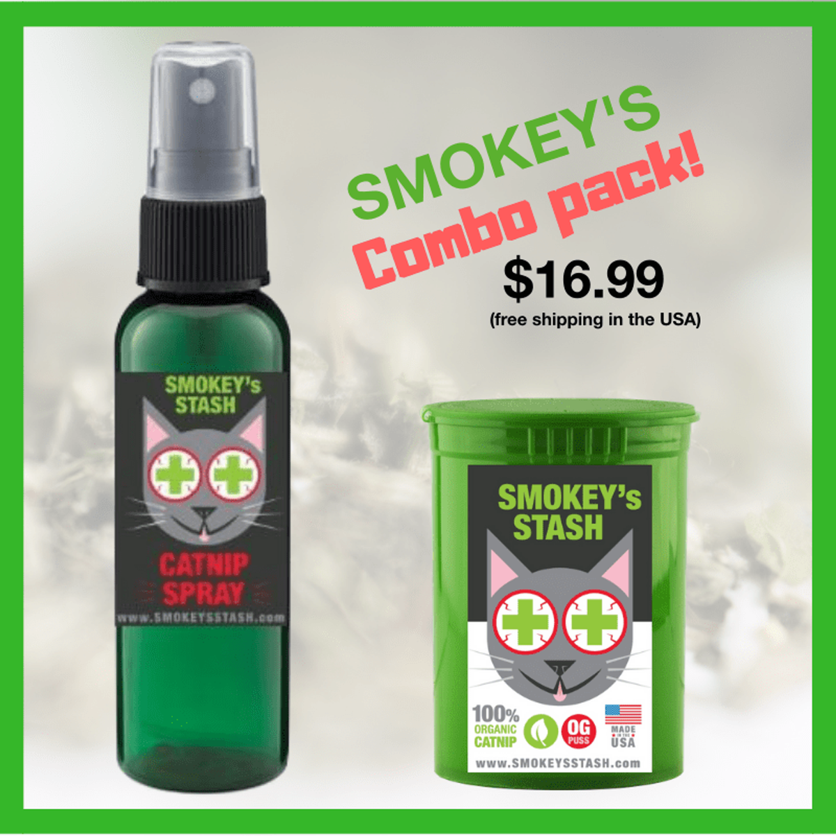 Smokey's Stash Organic Catnip Spray, 2 oz