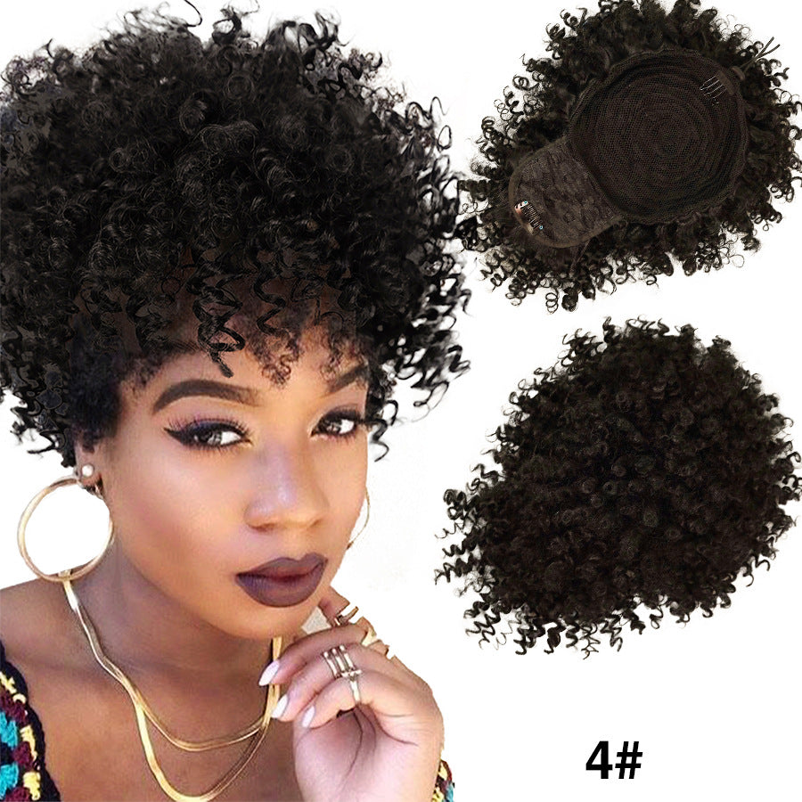 Short kinky curly afro wig in shade 4 dark brown