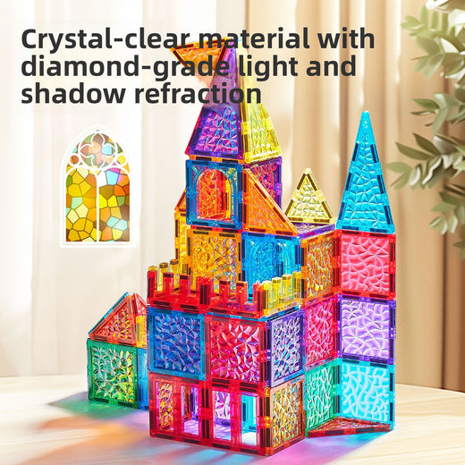 Magnetic Building Blocks Educational Toy Sparkling Crushed Ice Design product image 4