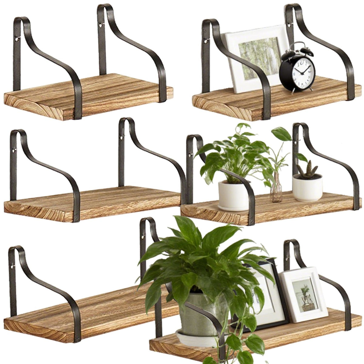 3 Piece Rustic Wood Floating Shelves