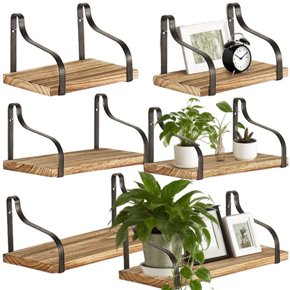 3 Piece Rustic Wood Floating Shelves