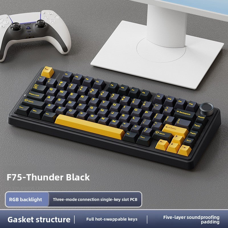 Three-mode mechanical keyboard gasket structure full key hot plug Blue