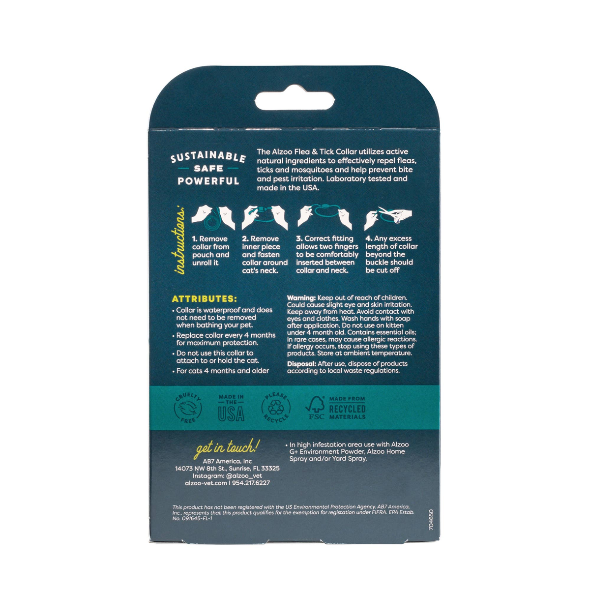 ALZOO Flea & Tick Collar for Cats
