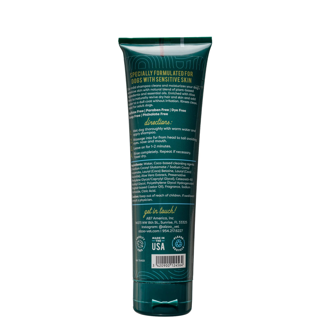 ALZOO Plant-Based Hypoallergenic Dog Shampoo, 8 oz