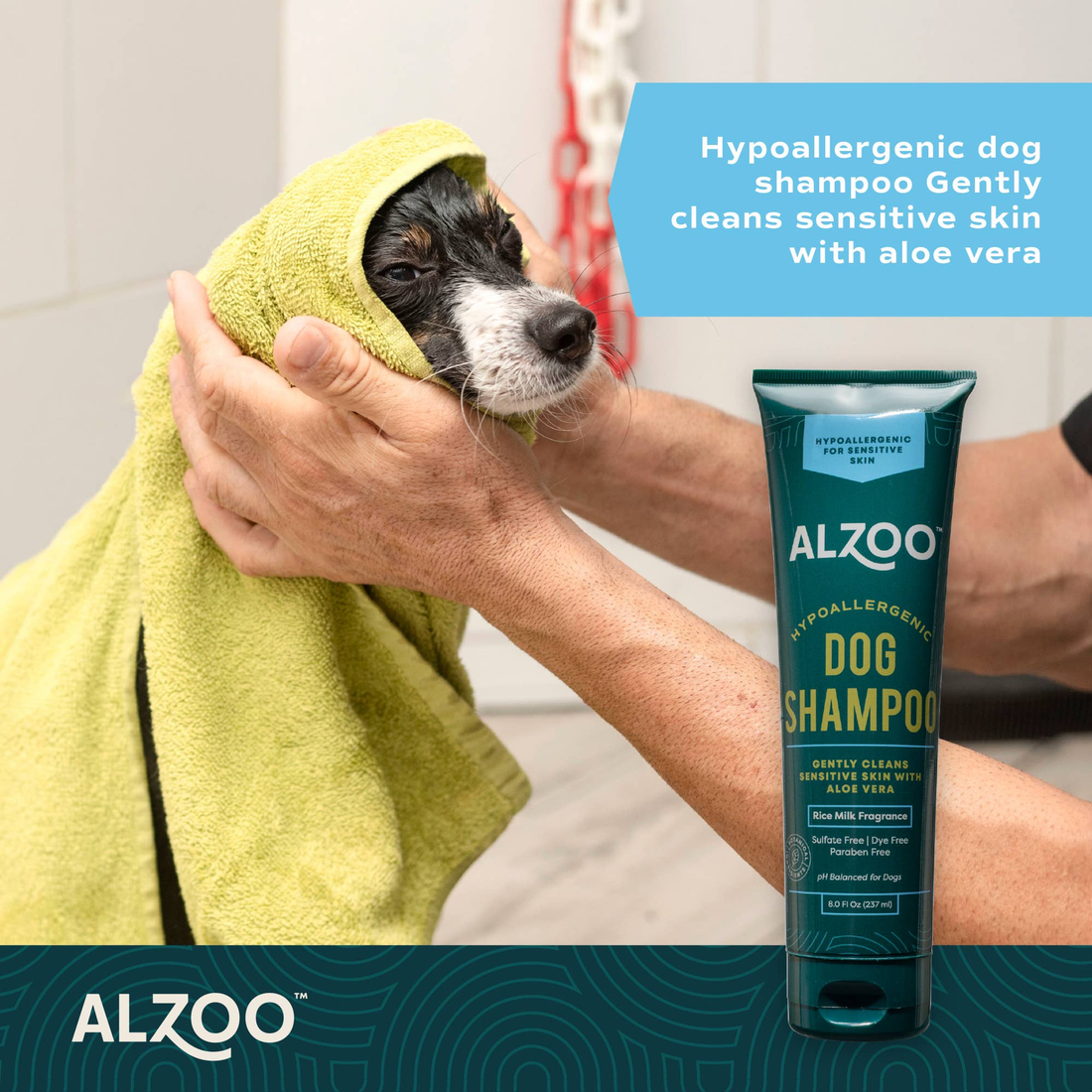 ALZOO Plant-Based Hypoallergenic Dog Shampoo, 8 oz