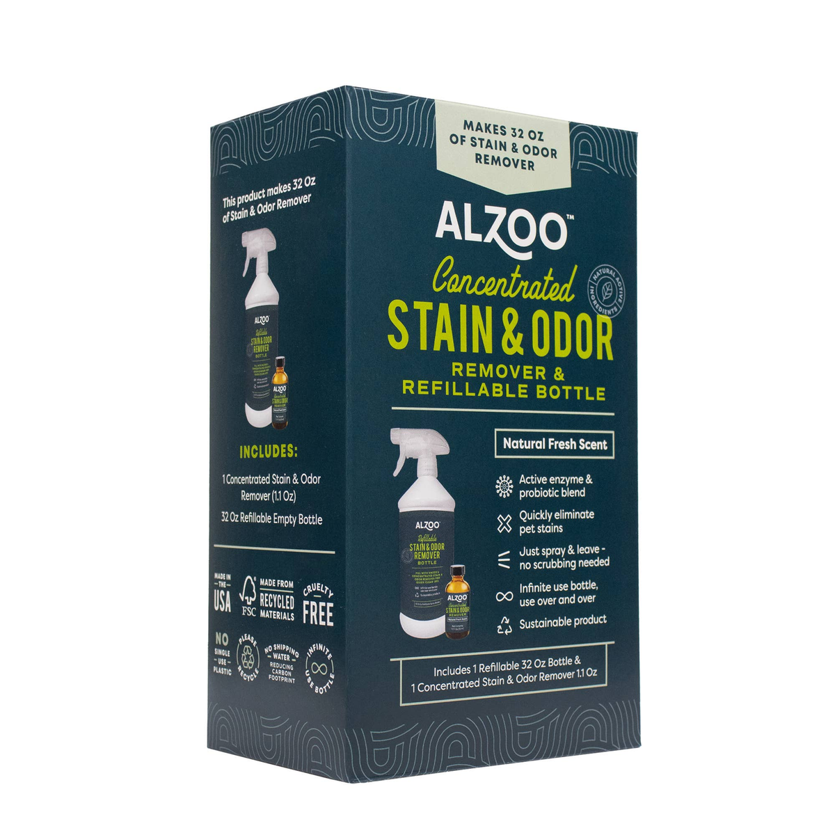ALZOO Concentrated Stain & Odor Remover Kit