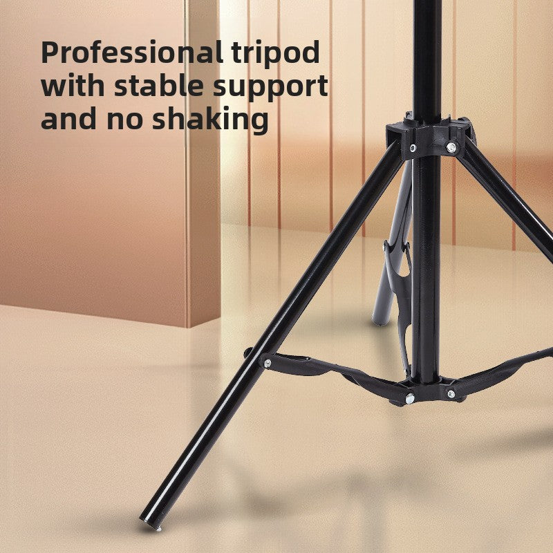 Portable tripod selfie stick with ground support
