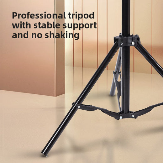 Portable tripod selfie stick with ground support
