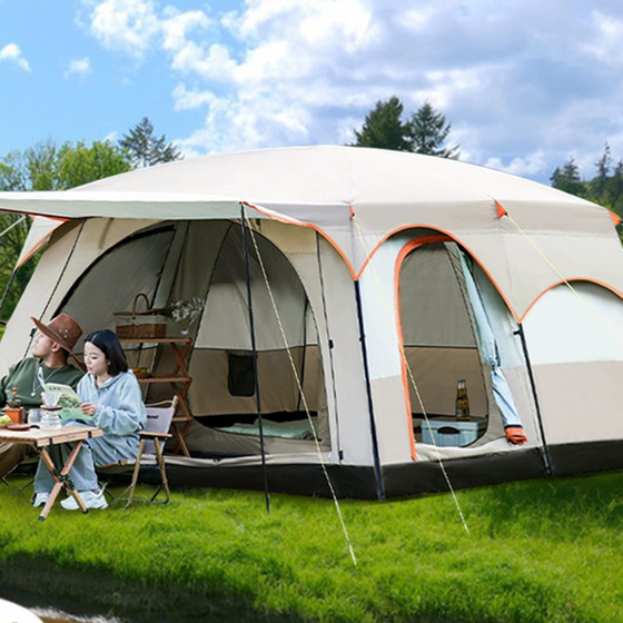 Foldable Waterproof Camping Tent with Two Bedrooms Camping Shelter & Sleep product image 1