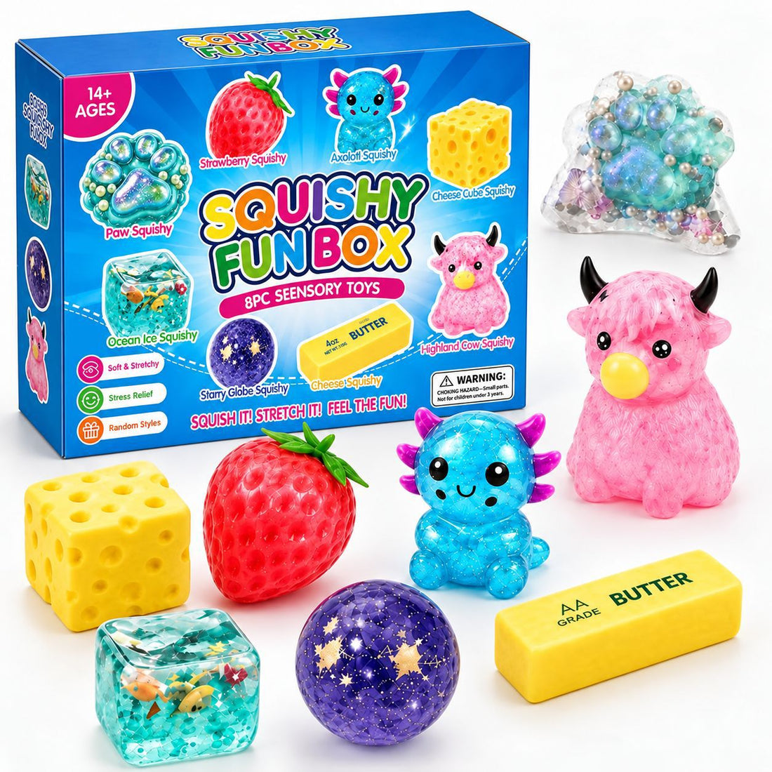 8-Piece Boxed Maltose Stress-Relief Toy Set