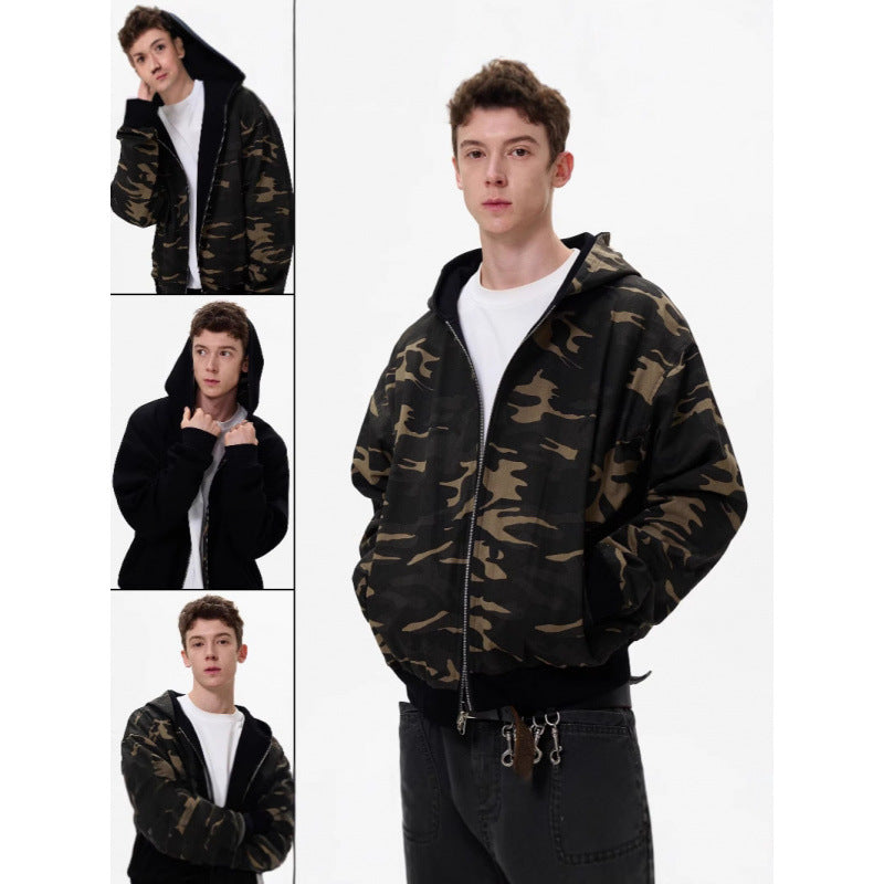 Cardigan Hoodie Men's Retro Loose Casual Couple Jacket