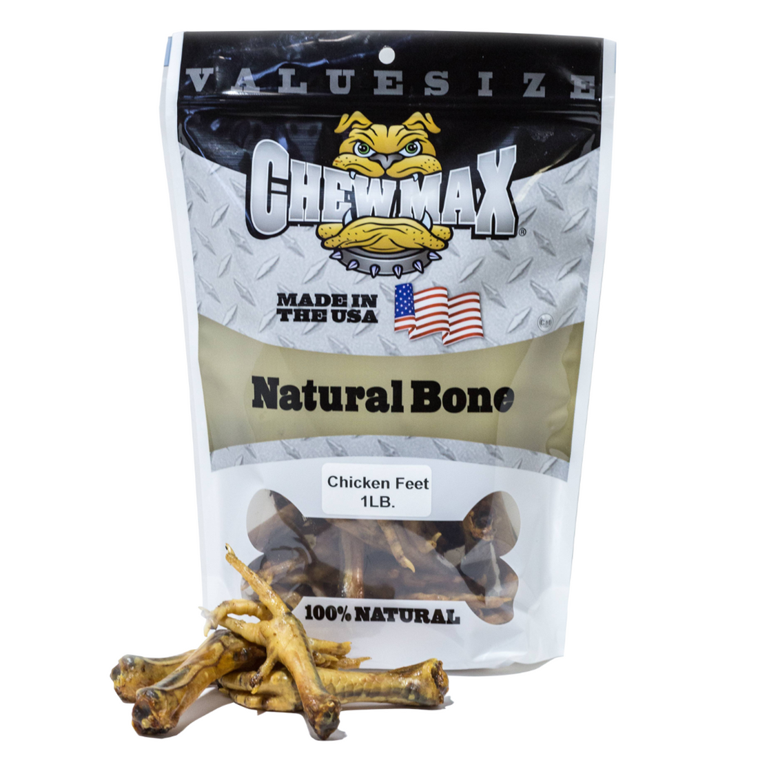 ChewMax Chicken Feet Dog Chews, 1 lb