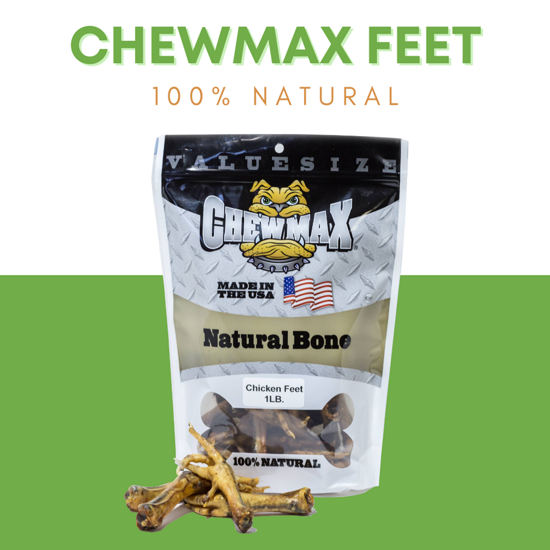 ChewMax Chicken Feet Dog Chews, 1 lb