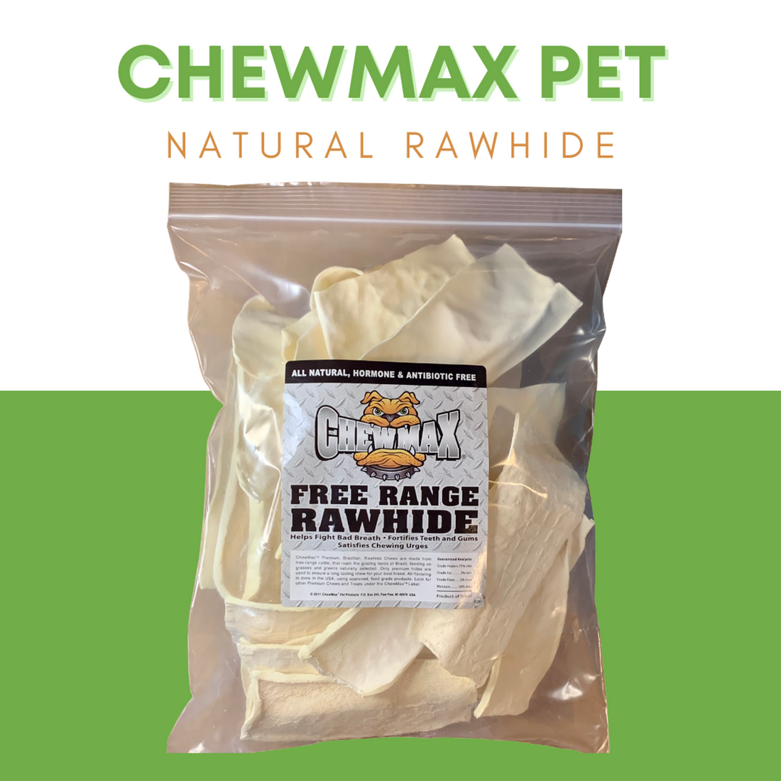 ChewMax Natural Rawhide Chip Dog Treats, 1.5 lb