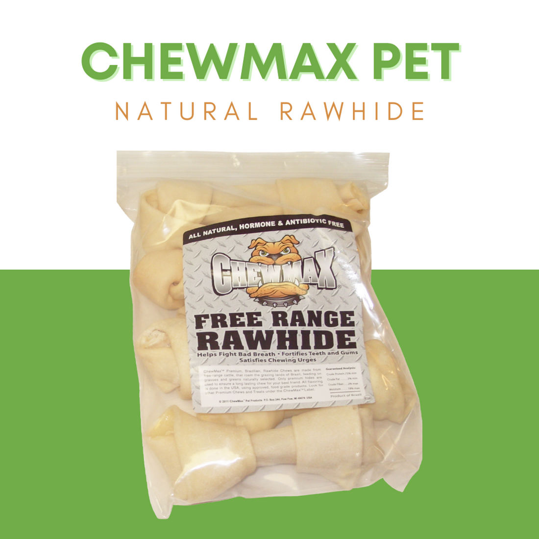 ChewMax Knotted Rawhide Bone Dog Chews