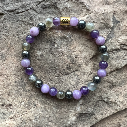Aquarius Zodiac Gemstone Bracelet