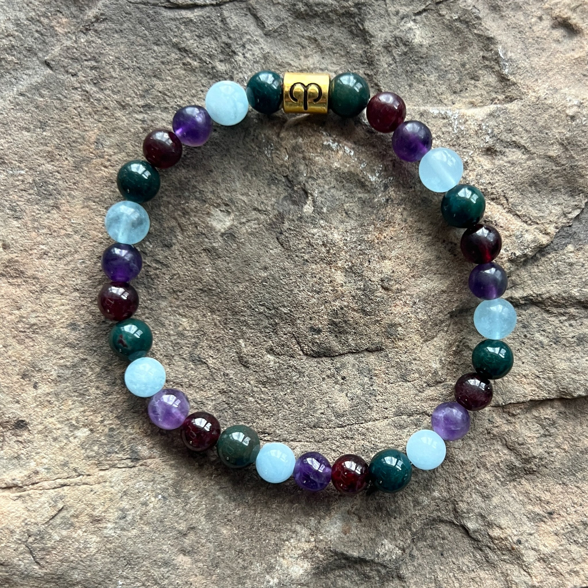 Aries Zodiac Gemstone Bracelet