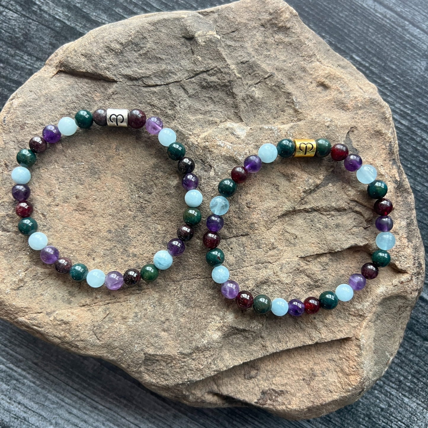 Aries Zodiac Gemstone Bracelet