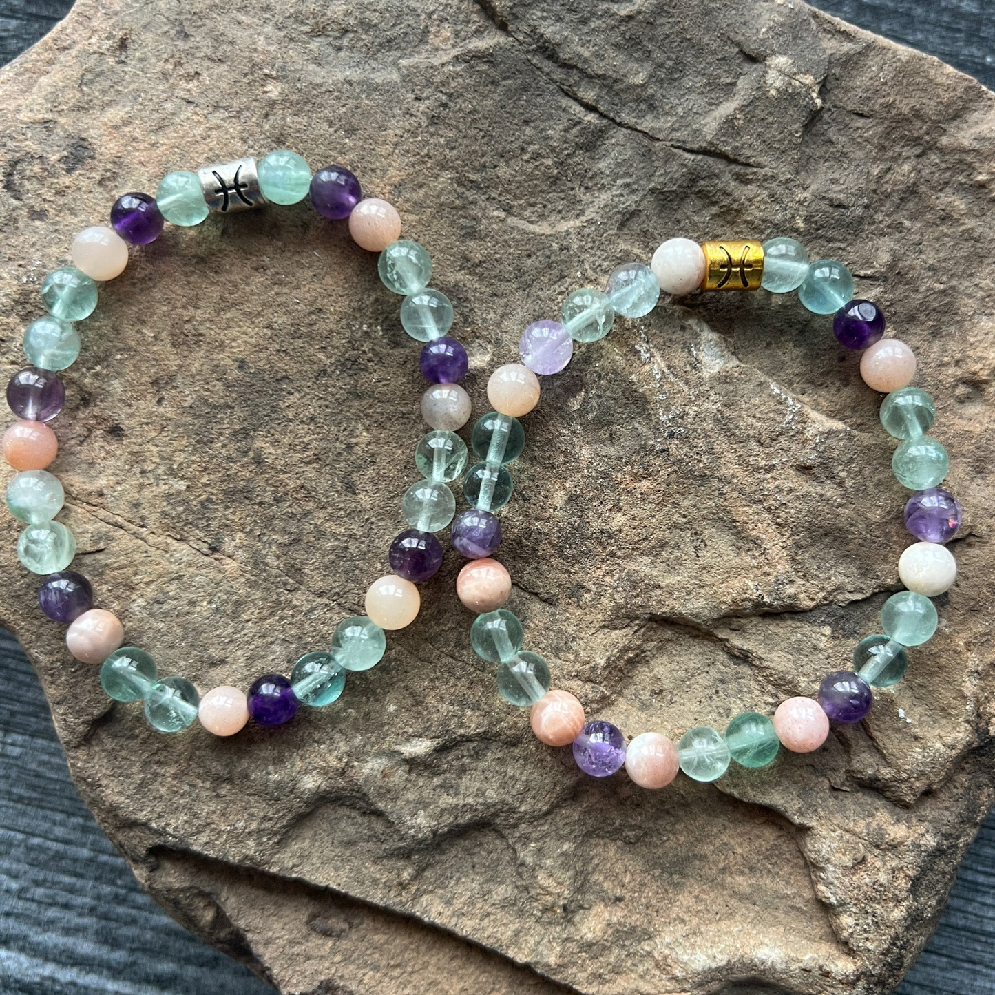 Pisces Zodiac Gemstone Bracelet