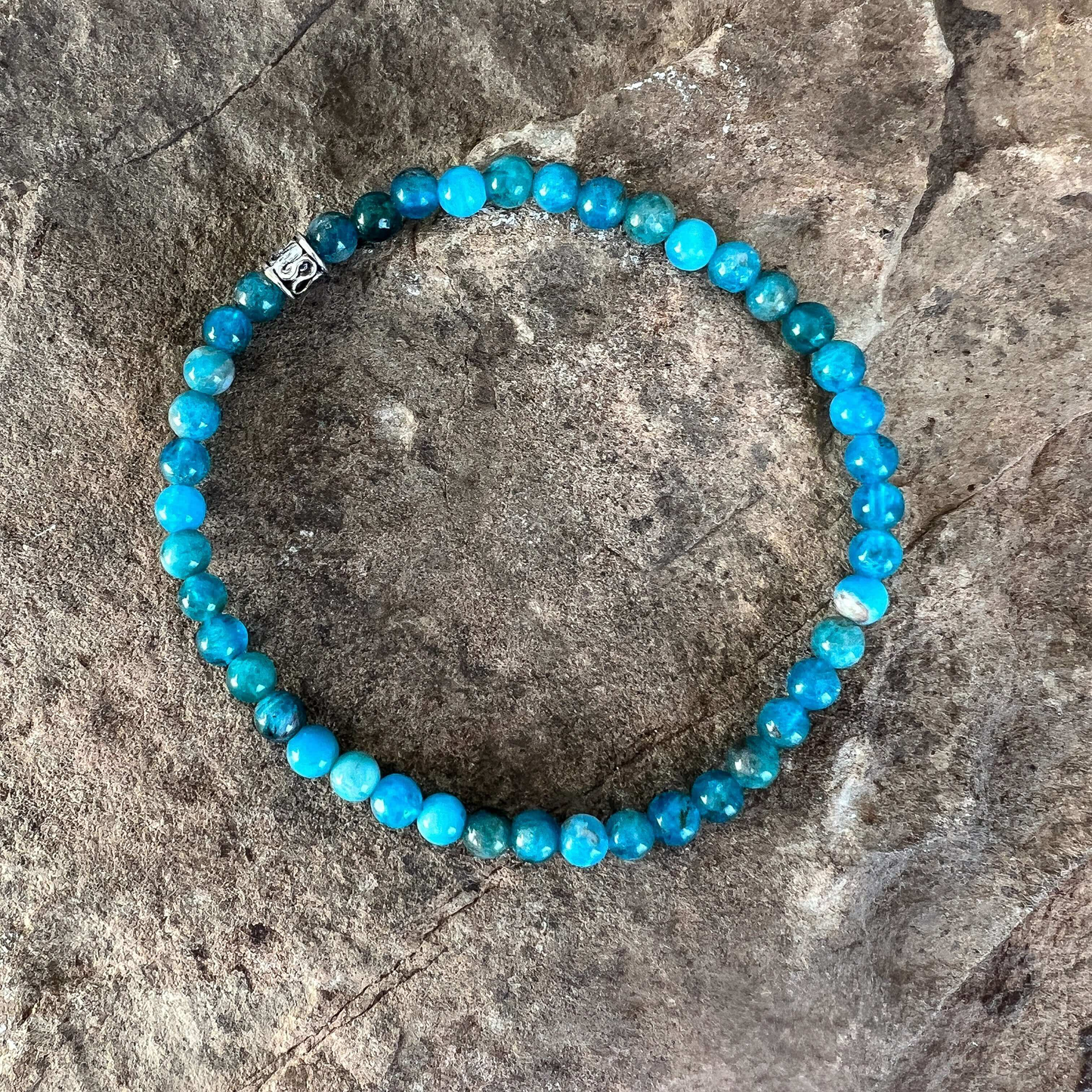 Apatite Beaded Bracelet, 4mm beads