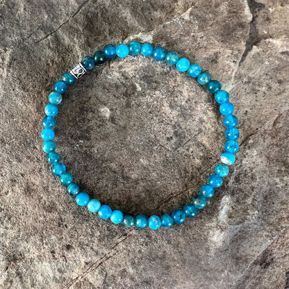 Apatite Beaded Bracelet, 4mm beads