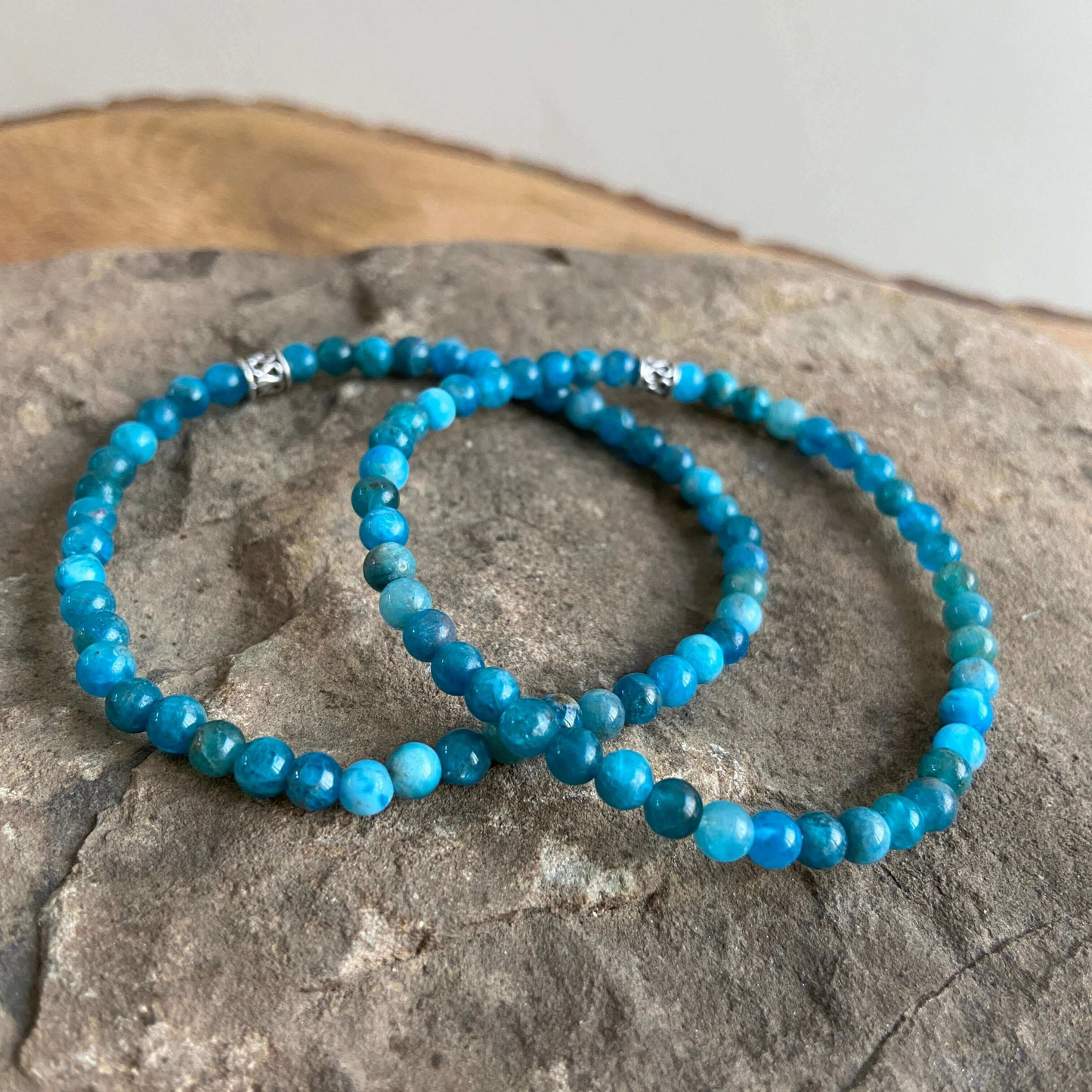 Apatite Beaded Bracelet, 4mm beads