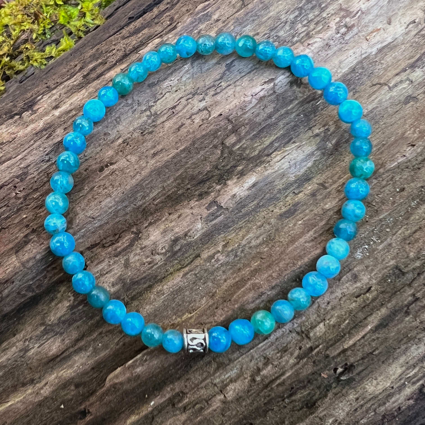 Apatite Beaded Bracelet, 4mm beads