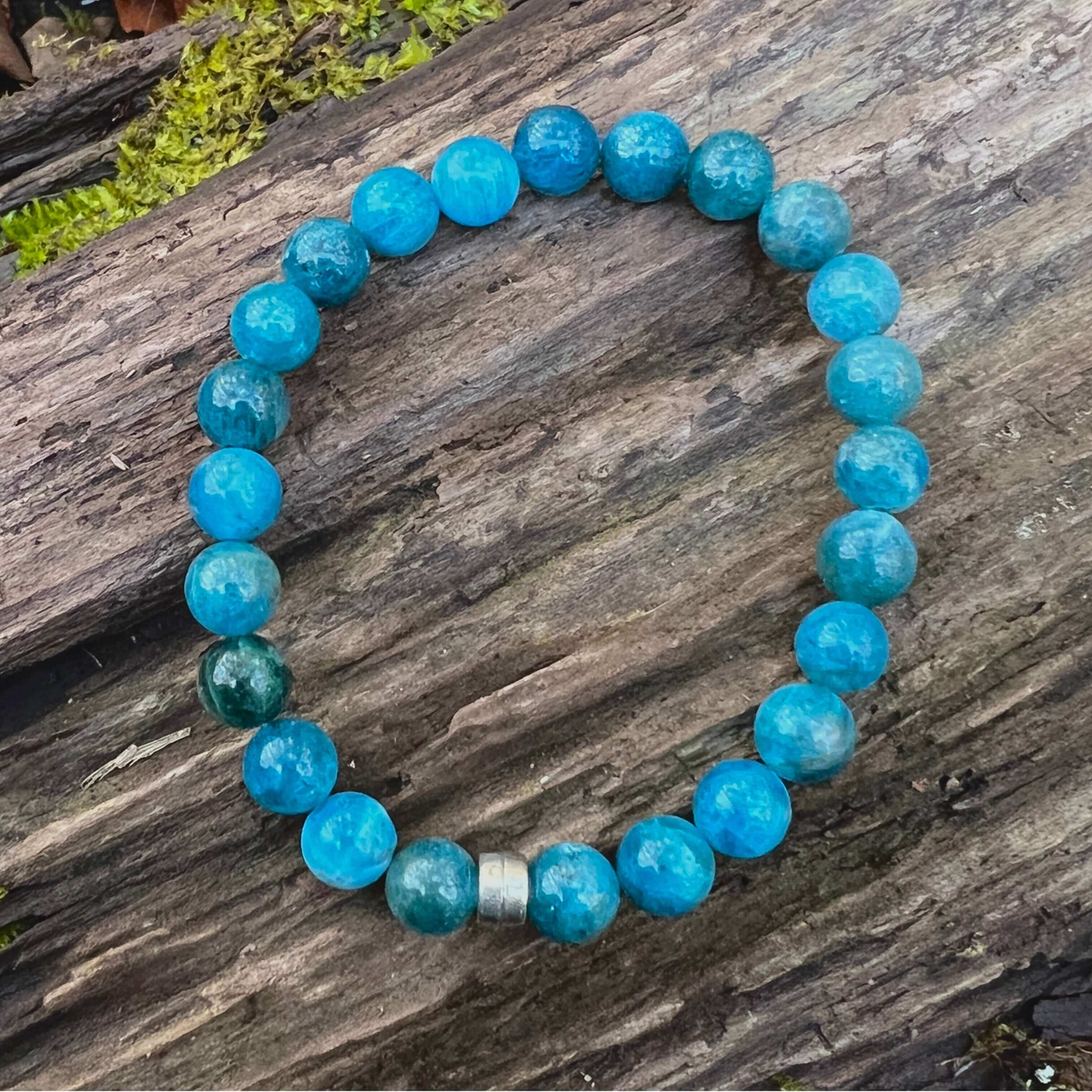 Apatite Beaded Bracelet, 8mm beads
