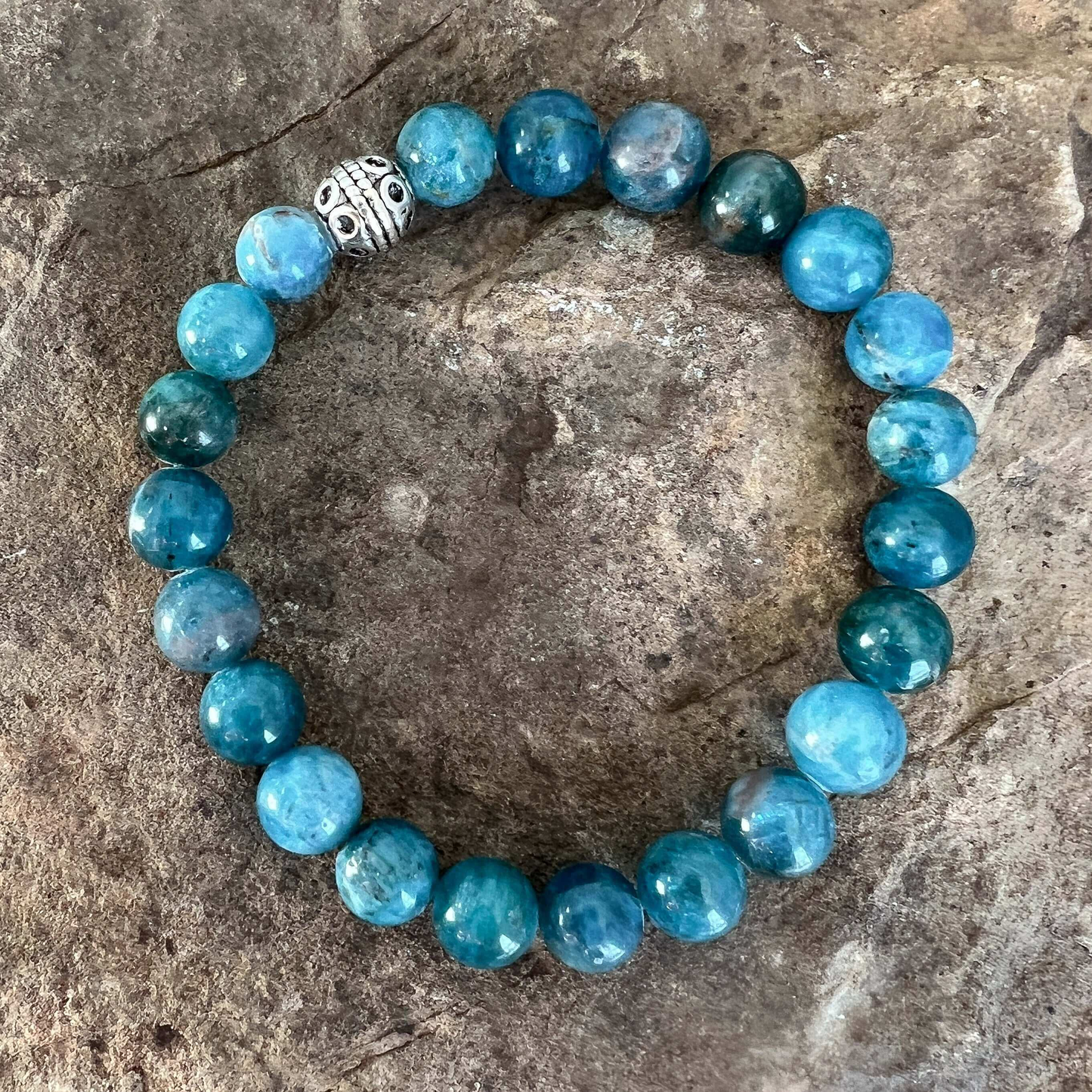 Apatite Beaded Bracelet, 8mm beads