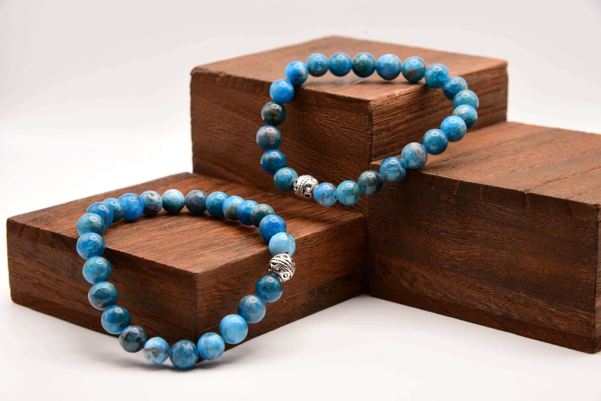 Apatite Beaded Bracelet, 8mm beads