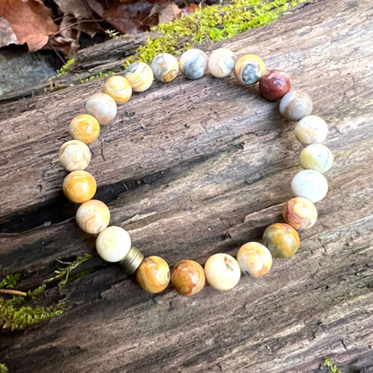 Crazy Lace Agate Beaded Bracelet