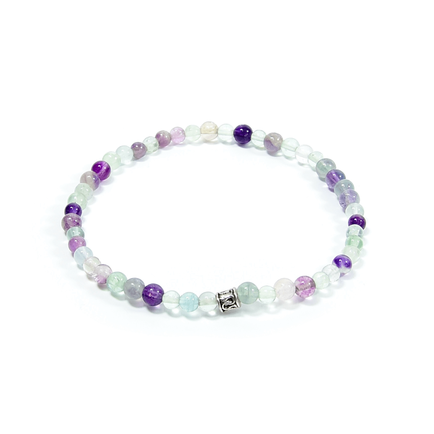 Fluorite and Amethyst Mini Beaded Bracelet